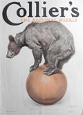 1911 Collier's Magazine Cover ~ Balancing Trick Bear ~ Philip Goodwin
