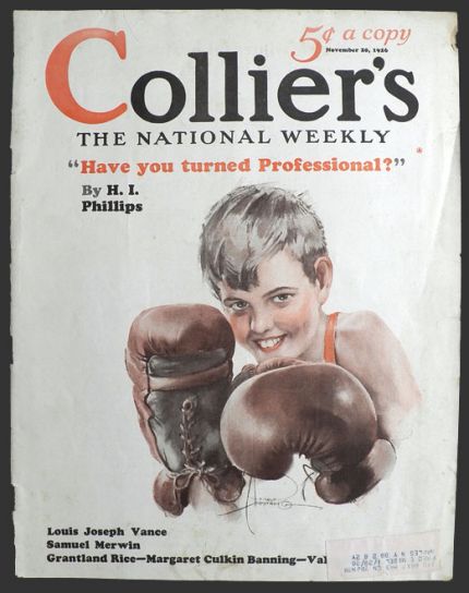 1926 Collier's Magazine Cover ~ Boxing Boy
