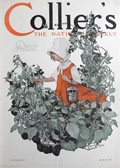 1911 Collier's Magazine Cover ~ Girl Picks Blackberries ~ Eugenie Wireman