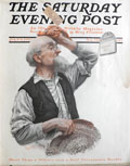 1910 Saturday Evening Post Cover ~ Man Suffers From Heat