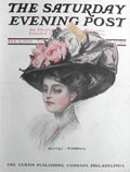 1908 Saturday Evening Post Cover ~ Alonzo Kimball ~ Lady with Fancy Hat