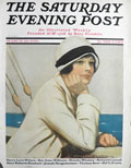 1926 Saturday Evening Post Cover ~ Lady on Boat ~ Clarence Underwood