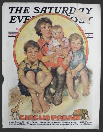 1928 Saturday Evening Post Cover ~ Circus Parade ~ Ellen Pyle