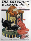 1928 Saturday Evening Post Cover ~ Mischievous Cocker Spaniels ~ Robert Dickey