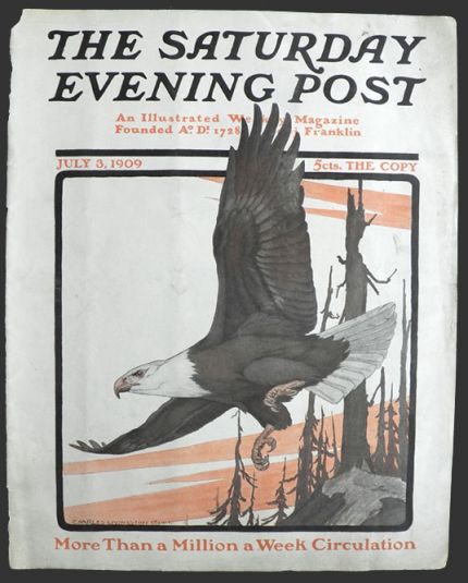 1909 Saturday Evening Post Cover ~ Charles Livingston Bull ~ Eagle
