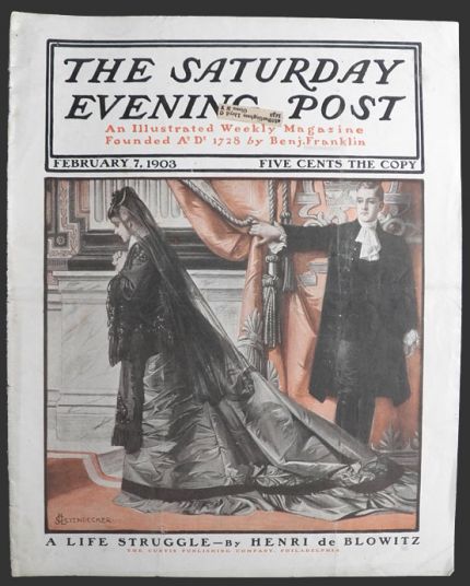 1903 Saturday Evening Post Cover ~ J.C. Leyendecker ~ Funeral Scene