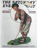 1928 Saturday Evening Post Cover ~ Bee Bothers Golfer