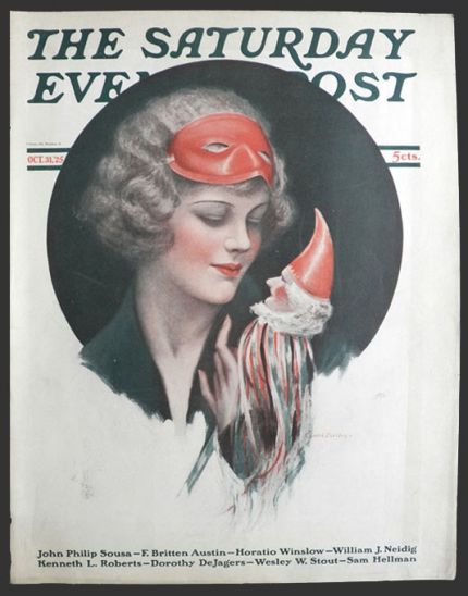 1925 Saturday Evening Post Cover ~ Halloween Puppet ~ Charles Sheldon