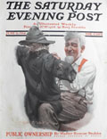 1914 Saturday Evening Post Cover ~ Man Makes Scarecrow ~ Leslie Thrasher