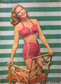 1946 Vintage Sunday News Magazine Cover ~ Janis Carter Bathing Suit Photo