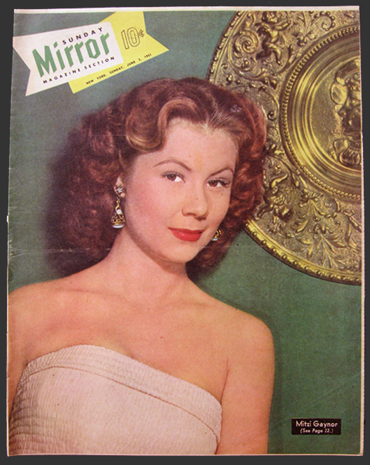 1951 Vintage Sunday Mirror Magazine Cover ~ Mitzi Gaynor Photo