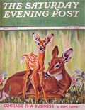 1940 Saturday Evening Post Cover ~ Paul Bransom Deer & Fawn