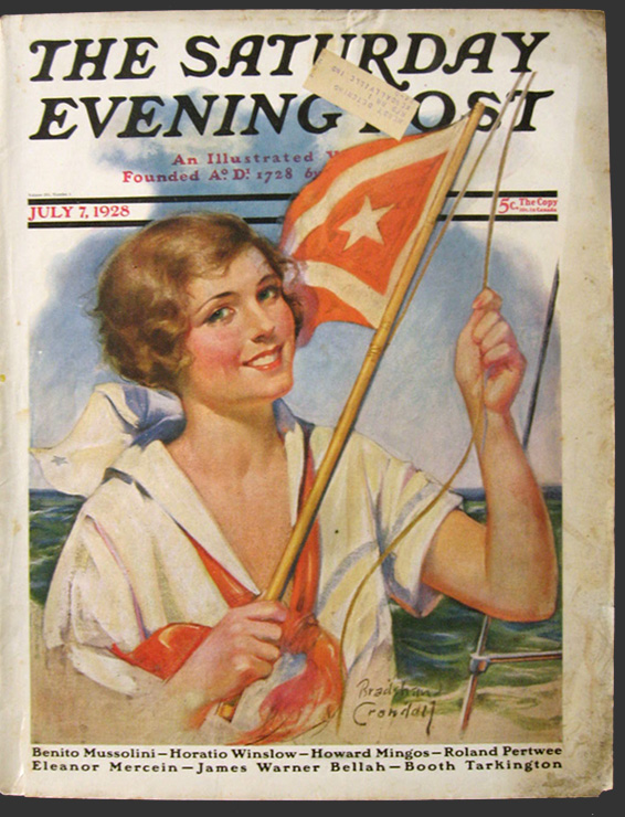 1928 Saturday Evening Post Cover ~ Sailing Woman, Bradshaw Crandell