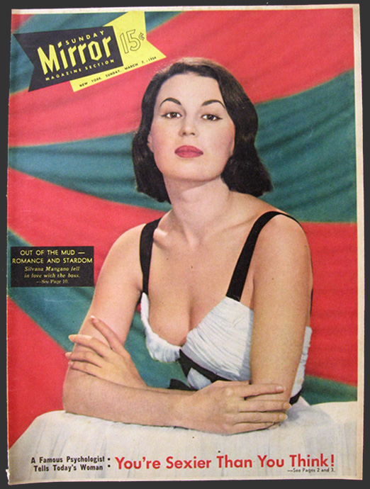 1954 Vintage Sunday Mirror Magazine Cover ~ Silvana Mangano