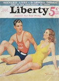1932 Liberty Magazine Cover ~ Lifeguard & Bathing Suit Lady