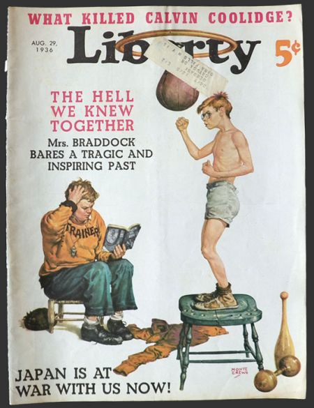 1936 Liberty Magazine Cover ~ Skinny Kid Boxes