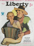 1934 Liberty Magazine Cover ~ Cowboy Accordion Serenade