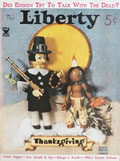 1934 Liberty Magazine Cover ~ Wooden Pilgrim & Indian