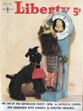1941 Liberty Magazine Cover ~ Dog Steps On Scale with Woman