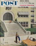 1958 Saturday Evening Post Cover ~ First Day Of School