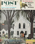 1958 Saturday Evening Post Cover ~ Bridgewater, CT. St. Marks Church