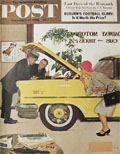 1958 Saturday Evening Post Cover ~ Couple Shops For Car