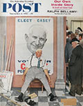 1958 Saturday Evening Post Cover ~ Norman Rockwell ~ Elect Casey