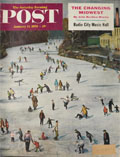 1958 Saturday Evening Post Cover ~ Fox River, Batavia IL