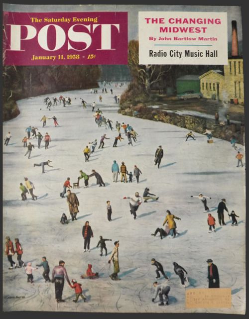 1958 Saturday Evening Post Cover ~ Fox River, Batavia IL