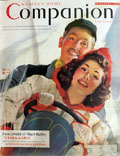 1940 Woman's Home Companion Cover ~ Snowmobile Couple