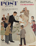 1958 Saturday Evening Post Cover ~ Bride Cuts the Cake ~ Ben Prins