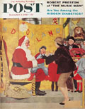 1958 Saturday Evening Post Cover ~ Boy Hates Santa