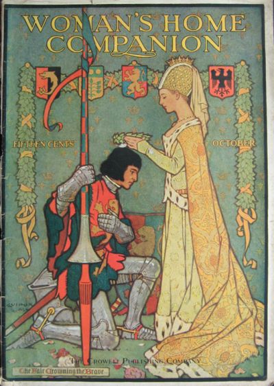 1910 Woman's Home Companion Cover ~ Princess Crowns Knight