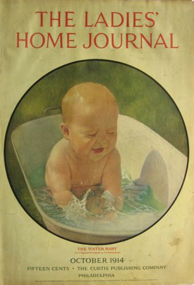 1914 Ladies' Home Journal Cover ~ Baby in Tub