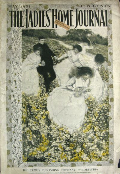 1901 Ladies' Home Journal Cover ~ Children Run in Field of Flowers