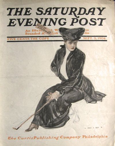 1904 Saturday Evening Post Cover ~ Henry Hutt ~ Woman in Black