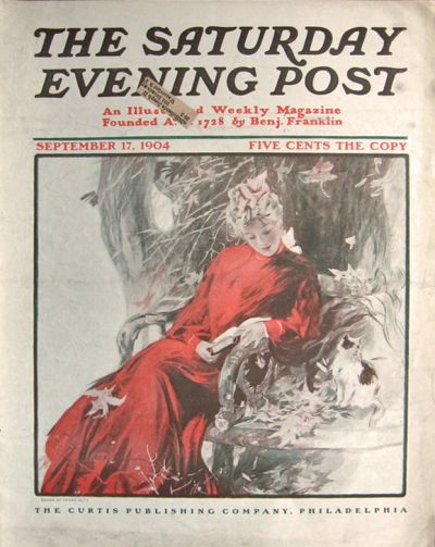 1904 Saturday Evening Post Cover ~ Henry Hutt ~ Woman with Cat