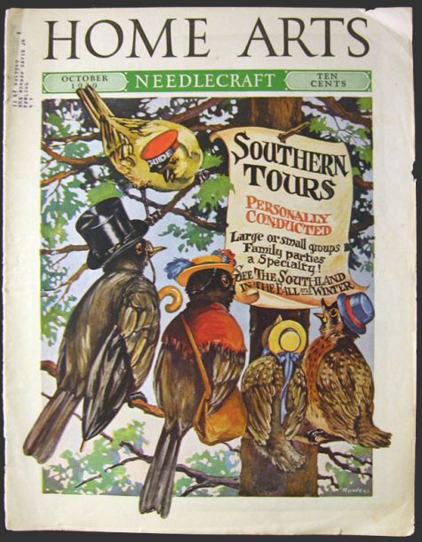 1939 Home Arts Magazine Cover ~ Birds Take Southern Tour
