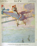 1918 Life (Humor) Magazine Cover ~ Lovers on Biplane