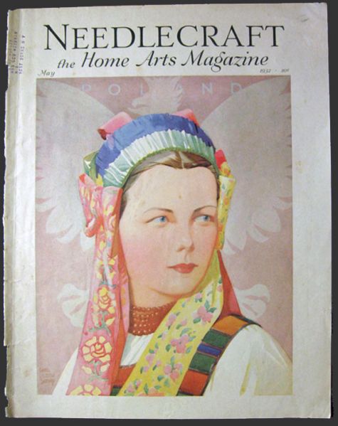 1932 Needlecraft Magazine Cover ~ Dan Sweeney Art ~ Polish Woman