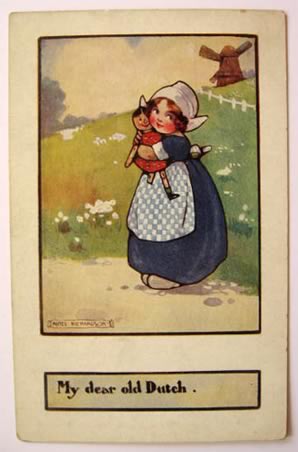 Agnes Richardson Postcard ~ Dutch Girl with Doll