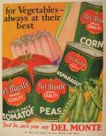 1929 Del Monte Vegetables Ad ~ Great Veggie Art