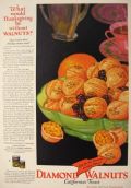1928 Diamond Walnuts Ad ~ Thanksgiving Without Walnuts