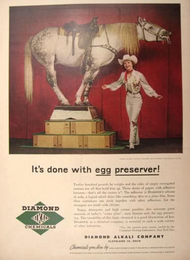 1953 Diamond Chemical Ad ~ Smokey the Wonder Horse Photo