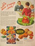 1936 Diamond Walnuts Ad ~ Jellied Cranberry Salad Recipe