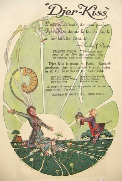 1913 Djer Kiss Ad ~ Forkum ~ Flower Head Creature