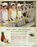 1927 Dole Pineapple Ad ~ Factory Workers Photo