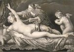 Antique Print ~ Steel Engraving ~ Danae & The Golden Rain ~ Van Dyck