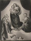 Antique Print ~ Steel Engraving ~ Sistine Madonna ~ Raphael