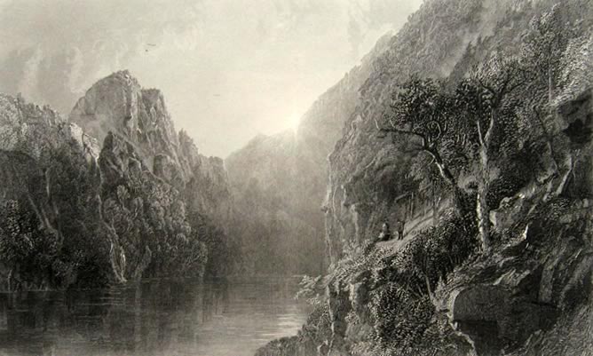 Echo Lake, NH ~ Antique Print ~ Jasper Cropsey